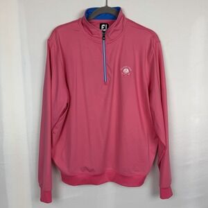 FootJoy FJ Pink 1/4 Zip Pullover Golf Athletic Stretch Jacket Men's XL